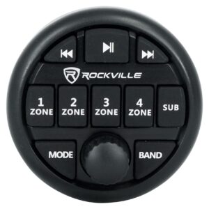 Rockville RGHR51 5 Zone Single Din Marine Receiver Bluetooth/Radio/Wired Remote