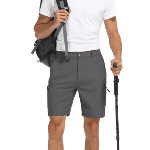 Flewolch Men's Hiking Shorts Quick Dry Outdoor Travel Cargo Shorts with Multi Pocket Gray 32