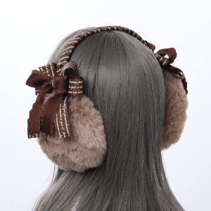 BPURB Cute Plush Warm Earmuffs Kawaii Girls Women's Lolita Warmer Muff Ear Cover Lovely Fold Headband Accessories