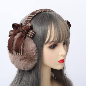 BPURB Cute Plush Warm Earmuffs Kawaii Girls Women's Lolita Warmer Muff Ear Cover Lovely Fold Headband Accessories