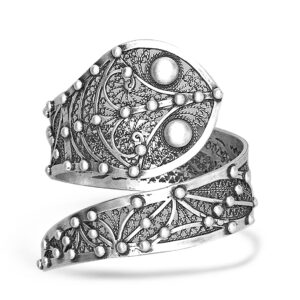 SWBRJ Wide Snake Band Ring,S925 Sterling Silver Gothic Punk Biker Cocktail Party Cobra Full Finger Thumb Index Finger Wide Band Ring for Women (Ring_A, 10)