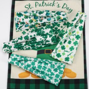 Twinfree 4 pcs St. Patrick's Day Headbands for Women Cute Love Green Shamrock Hair Bands Non Slip Hairbands Accessories for St. Patrick's Day