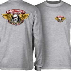 Powell Peralta Winged Ripper Longsleeve T-Shirt, Sport Gray, Medium