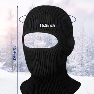 4 Pack 1-Hole Knitted Full Face Cover Winter Balaclava Ski Mask Thermal Face Cover for Men Women Outdoor Winter Sports (Black, White, Navy Blue, Gray)