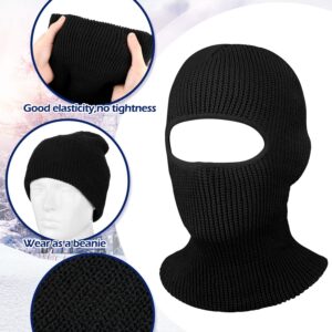 4 Pack 1-Hole Knitted Full Face Cover Winter Balaclava Ski Mask Thermal Face Cover for Men Women Outdoor Winter Sports (Black, White, Navy Blue, Gray)