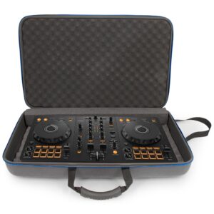 casematix carrying case compatible with pioneer dj ddj-flx4 serato dj controller, ddj-rev1 rekordbox mixers and cables - includes padded eva controller case only with shoulder strap