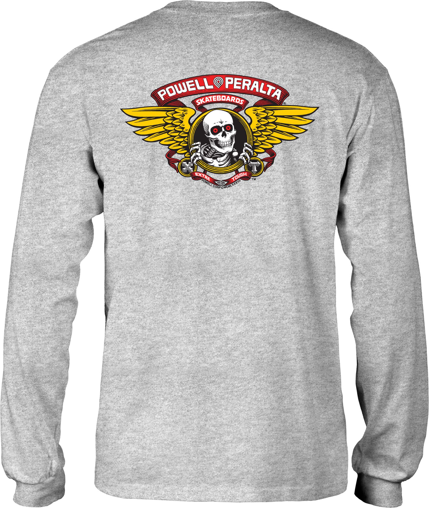 Powell Peralta Winged Ripper Longsleeve T-Shirt, Sport Gray, Medium