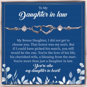 Daughter in Law Gift, You're more than just a Daughter in law. Daughter Gift. Bonus Daughter Gift for Birthday, Christmas, Wedding Day. Daughter in Law Silver Bracelet