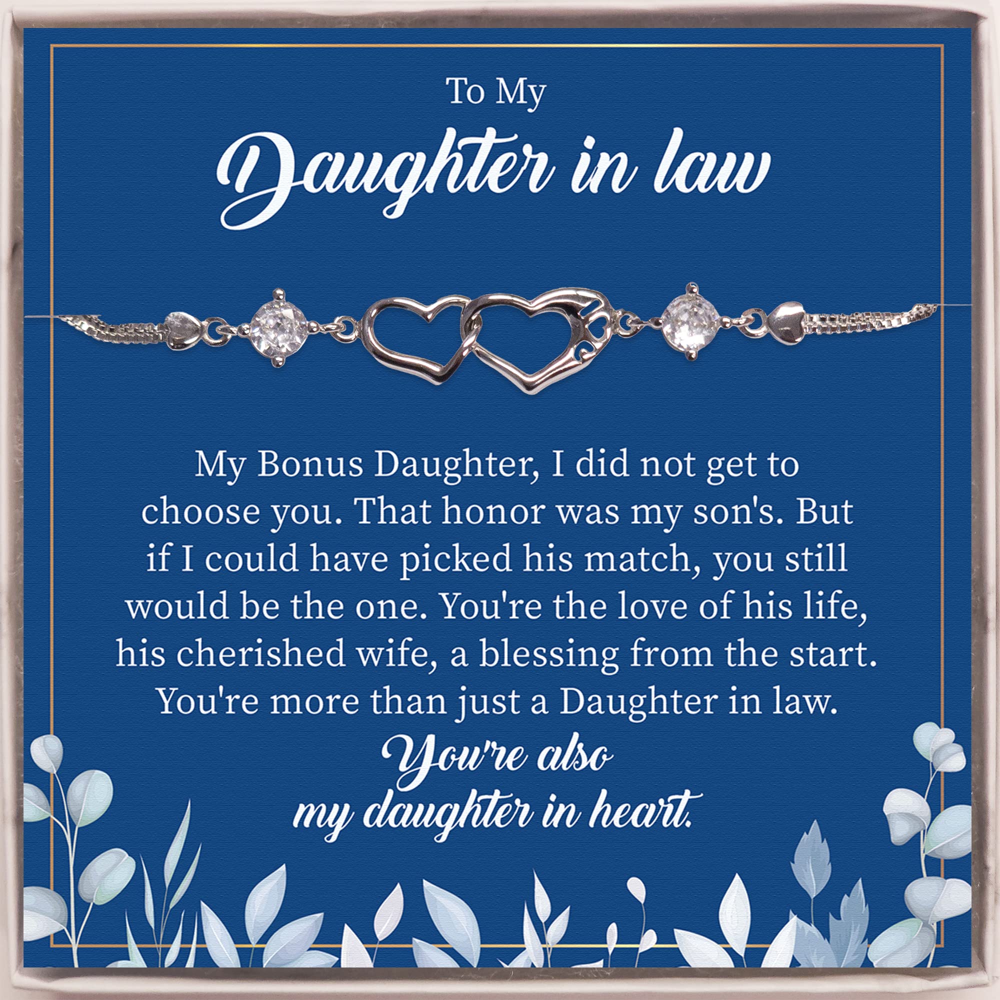 Daughter in Law Gift, You're more than just a Daughter in law. Daughter Gift. Bonus Daughter Gift for Birthday, Christmas, Wedding Day. Daughter in Law Silver Bracelet