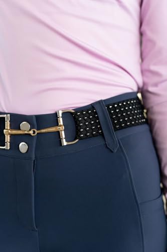 FREE RIDE EQUESTRIAN Belts, Horseback Riding Belts for Women, Stretchable And Comfortable Waist Belt (Black Glitter Bit belt)