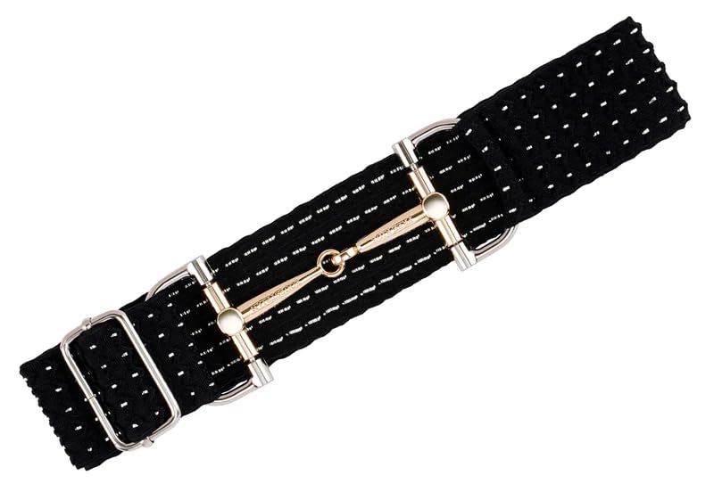 FREE RIDE EQUESTRIAN Belts, Horseback Riding Belts for Women, Stretchable And Comfortable Waist Belt (Black Glitter Bit belt)