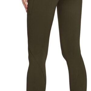 ATHLIO Women's Thermal Yoga Pants, High Waist Warm Fleece Lined Leggings, Winter Workout Running Tights, Thermal Pocket Black/Olive, X-Small