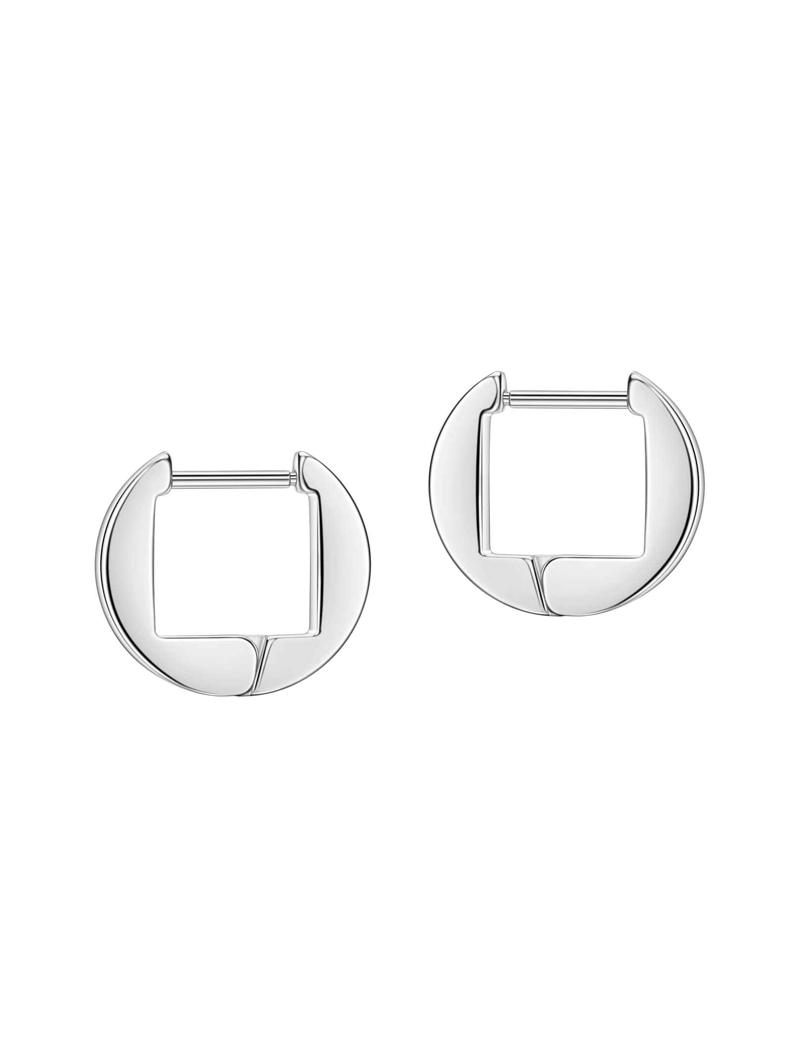 TDEBA 316L Surgical Steel Small Hoop Earrings, Silver Huggie Earrings for Women, Stainless Steel Earrings for Sensitive Ears