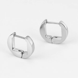 TDEBA 316L Surgical Steel Small Hoop Earrings, Silver Huggie Earrings for Women, Stainless Steel Earrings for Sensitive Ears