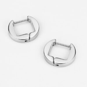 TDEBA 316L Surgical Steel Small Hoop Earrings, Silver Huggie Earrings for Women, Stainless Steel Earrings for Sensitive Ears