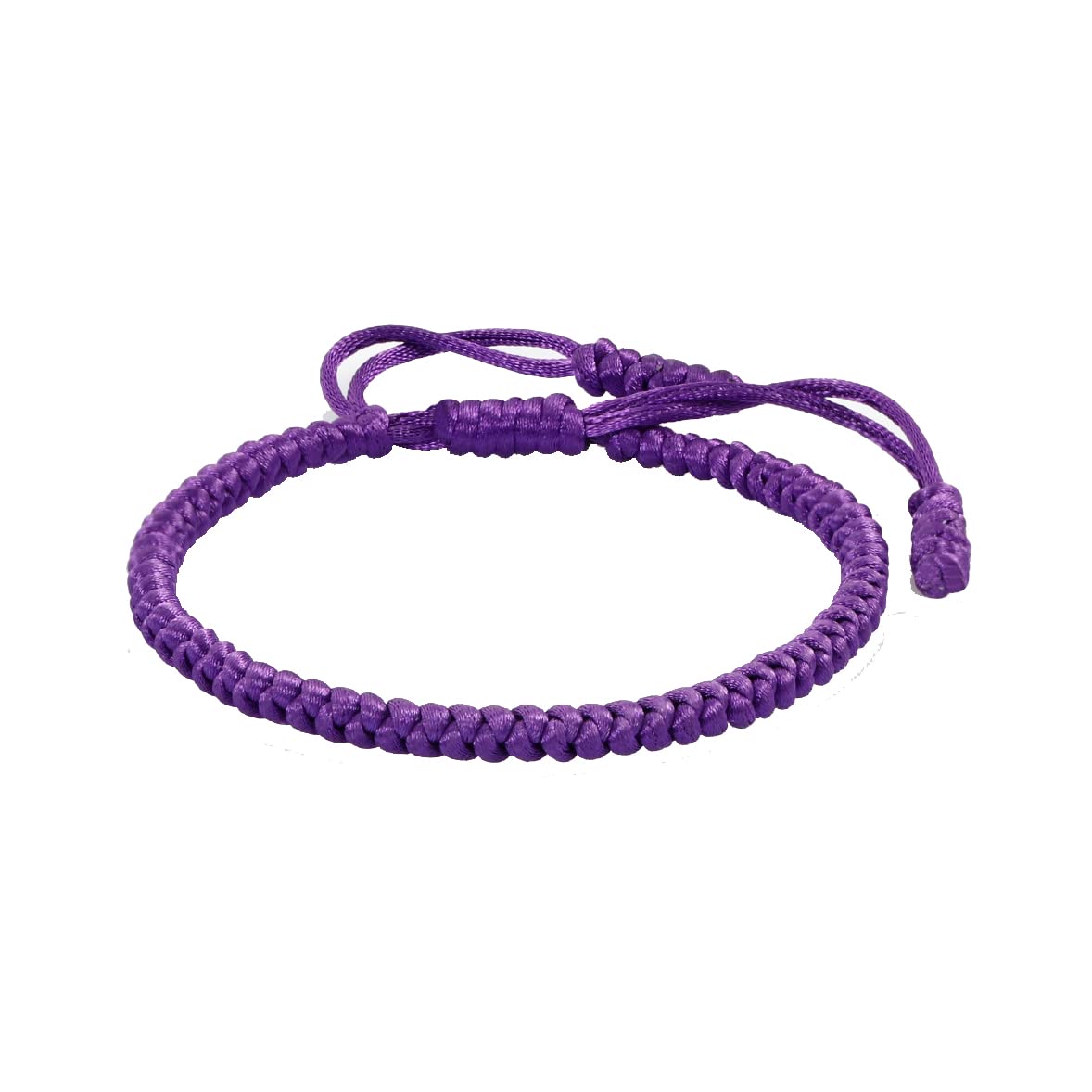 COLORFUL BLING Handmade Tibetan String Bracelet Adjustable Woven Rope Knot Buddhist Kabbalah Protection Lucky Friendship Bracelets for Mens Womens Amulet Gifts-purple