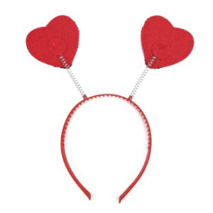 Heart Headband Cupid Headband Sequin Love-shaped Cupid Headpiece Heart Ears Headband Heart Headpiece Cupid Ears Valentine Head Boppers Valentine Day Accessories for Halloween Party Red Cupid Costume