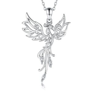 925 sterling silver rising phoenix necklace pendant rise from the ashes jewelry gifts for women christmas birthday