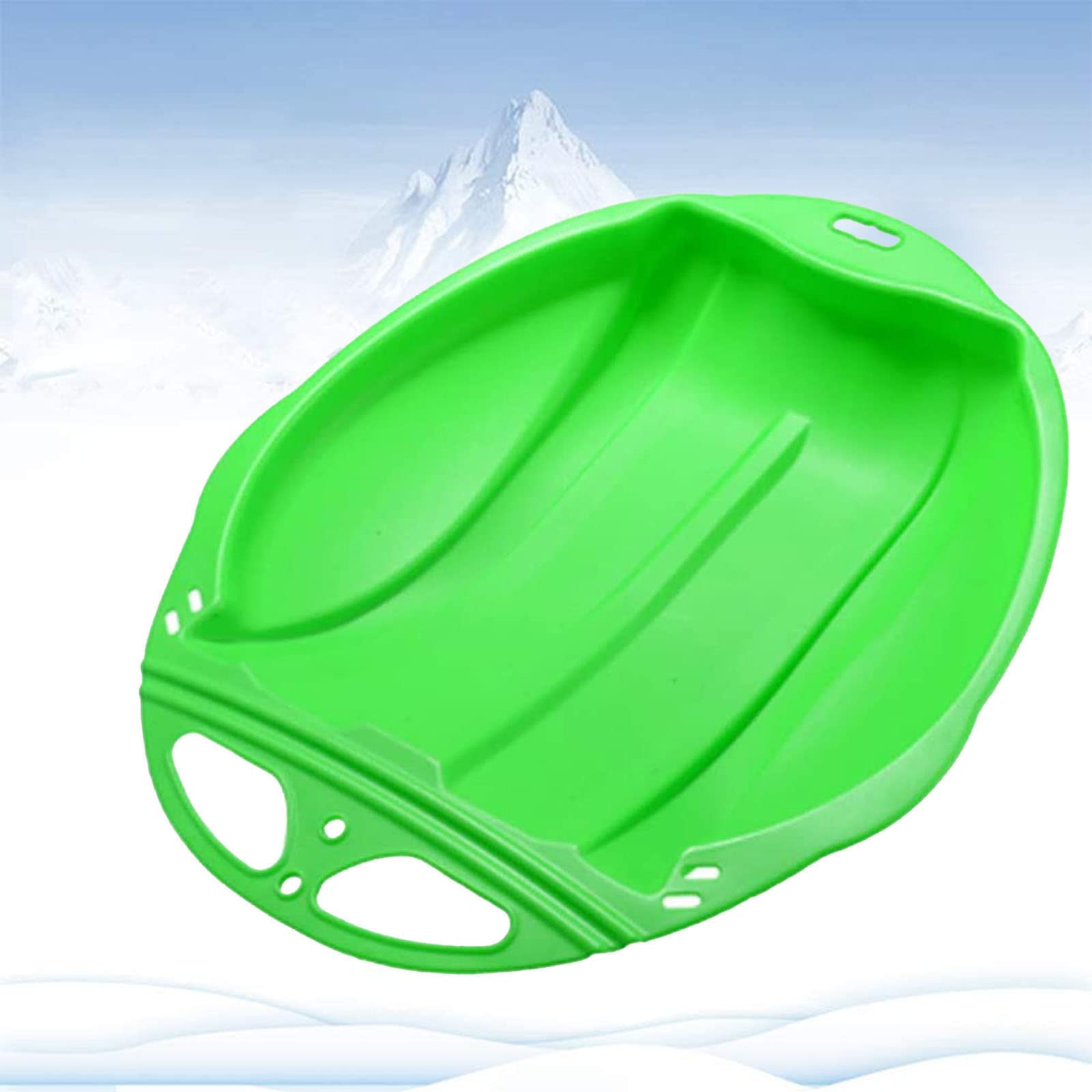 Snow Sleds, Snow Sleds for Kids Adult Durable Downhill Snow Sled with 2 Handles Winter Outdoor Skiing Board Snow Sleds Sand Board (Green, Plastic)