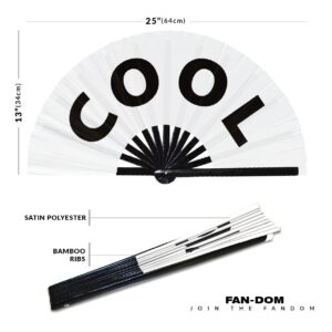 Cool hand fan foldable bamboo circuit hand fan funny gag slang words expressions statement gifts Festival accessories Rave handheld Circuit event fan Clack fans (White)