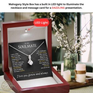 ROMESIA To My Soulmate Necklace For Women. Necklace for Girlfriend or To My Wife Necklace, Necklaces for Women Select 14k White Gold finish, 18K Yellow finish or Rose Gold Finish. Gifts for Girlfriend