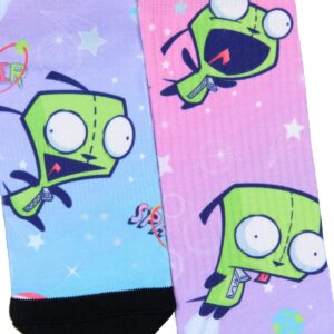 Bioworld Invader Zim Mens' Gir Space Men's Athletic Mid-Calf Crew Socks