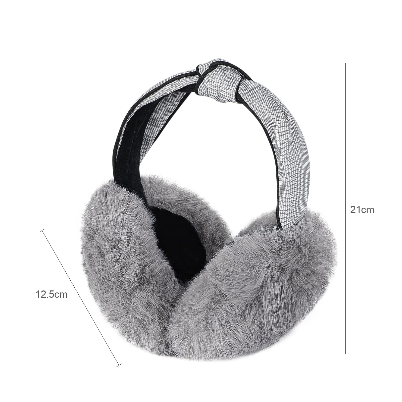 Women Warm Earmuffs Girl Cute Outdoor Ear Warmers Winter Furry Adjustable Ear Covers Packable Kid Cartoon Elephant Earmuffs