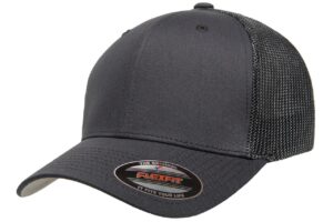 flexfit men's trucker hat, charcoal, xx-large