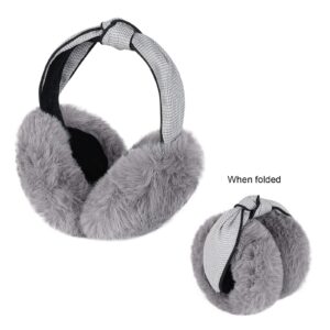 Women Warm Earmuffs Girl Cute Outdoor Ear Warmers Winter Furry Adjustable Ear Covers Packable Kid Cartoon Elephant Earmuffs