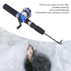 Ice Fishing Rod Kit, 50cm Ice Fishing Rod Kit Carbon Fiber Fishing Rod with Reel Hooks Spoon Storage Box Hunting Backpacks for Winter Outdoor