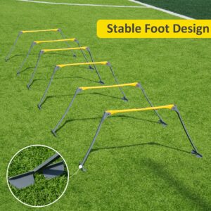 PodiuMax Portable Height Adjustable Sports Training Hurdle, Lightweight, Innovative Foldable Design, Collapsible Safe, 6 per Pack