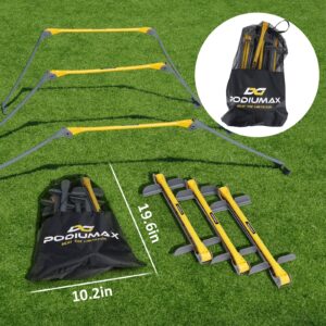 PodiuMax Portable Height Adjustable Sports Training Hurdle, Lightweight, Innovative Foldable Design, Collapsible Safe, 6 per Pack