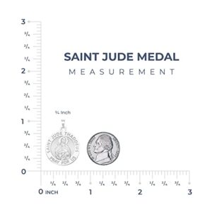 PicturesOnGold.com Saint Jude Round Religious Medal EXCLUSIVE - Sterling Silver - 2/3 x 2/3 Inch WITH ENGRAVING