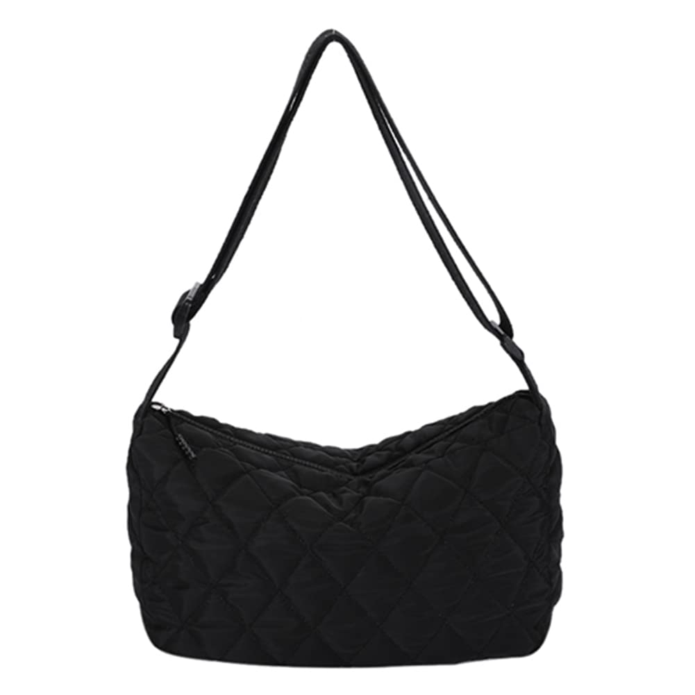 Lushandy Quilted Shoulder Bags Women Crossbody Bag Tote Handbags Fashion Nylon Solid Color Autumn Winter