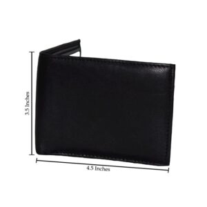 ADAMONDE 100% RFID Blocking Genuine Leather Wallets for Men, Mens Bifold Wallets Leather, Slim Billfold Wallet with Card Holder and Flipout