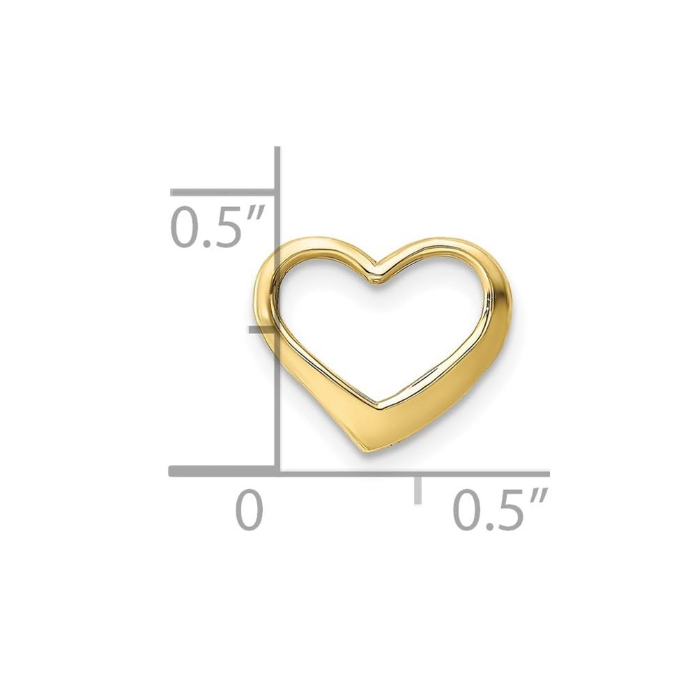 Auriga Fine Jewelry 10K Yellow Gold Floating Heart Chain Slide Pendant for Women