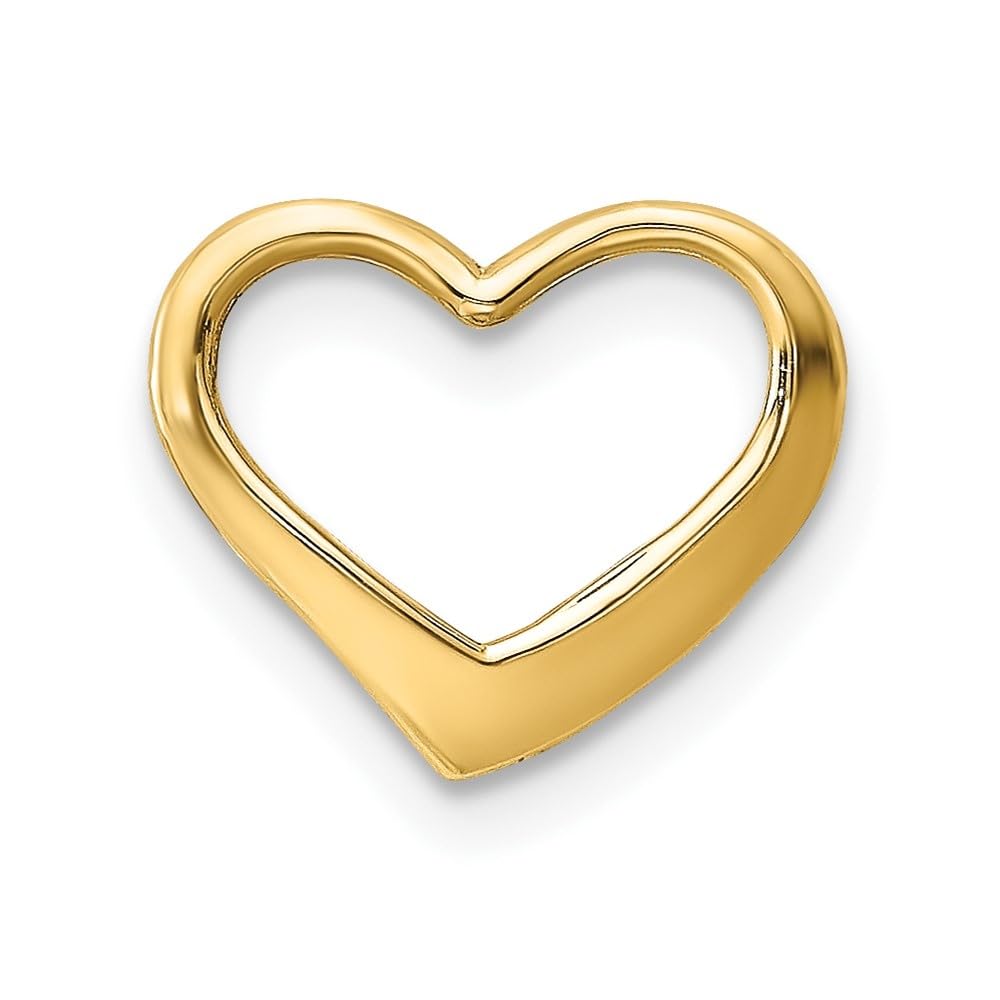 Auriga Fine Jewelry 10K Yellow Gold Floating Heart Chain Slide Pendant for Women