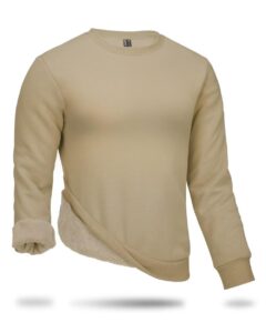 boladeci mens sweatshirts crewneck fleece lined pullover essentials plain soft warm winter no hood blank khaki shirts for men cotton teens tops