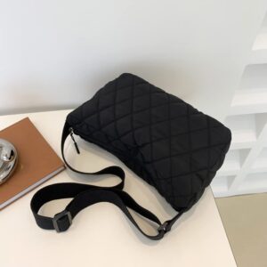 Lushandy Quilted Shoulder Bags Women Crossbody Bag Tote Handbags Fashion Nylon Solid Color Autumn Winter