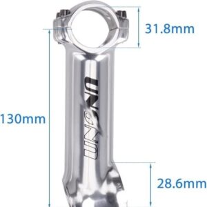 ZECHAO Bike Handlebar Stem,Mountain Stem 31.8 * 120/130mm Mountain Bike Stem Road Bike Accessories Parts Bike Stem (Color : Silver, Size : 17 Degree 31.8 * 130mm)