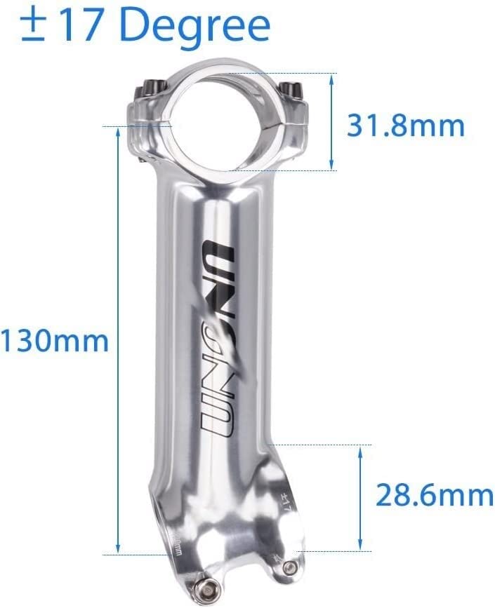 ZECHAO Bike Handlebar Stem,Mountain Stem 31.8 * 120/130mm Mountain Bike Stem Road Bike Accessories Parts Bike Stem (Color : Silver, Size : 17 Degree 31.8 * 130mm)