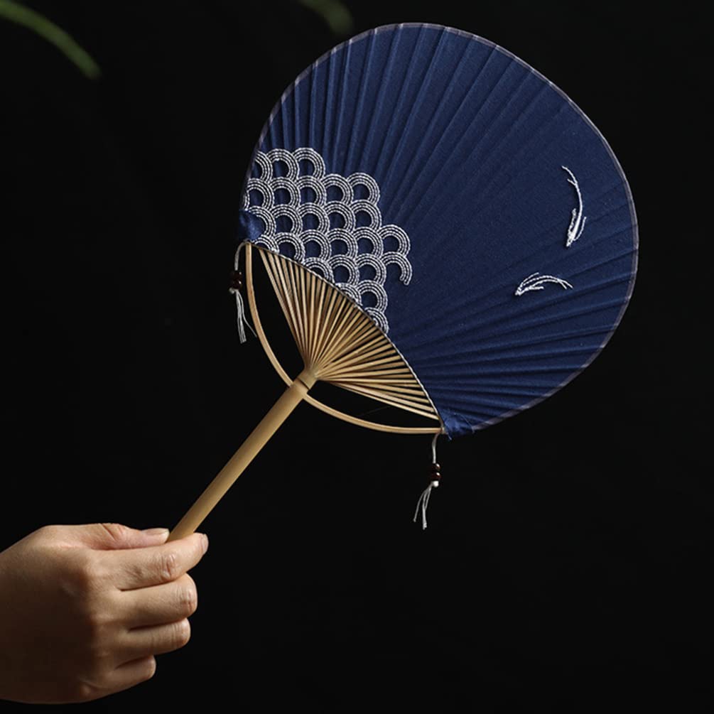 Cabilock and Fan Summer Round Fan Exquisite Circular Fan Japanese Round Fan Chinese Fan Japanese Style Fan Japanese Fan Dancing Fan Dancing Props Japanese Decor Fan Decorative Handle Fan