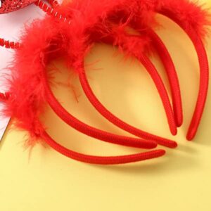 NAOPSY Heart Headband Valentine's Day Festive Headband Red Sequin Love-shaped Head Boppers Party Hair Accessoires for Holiday Festival