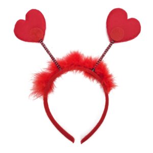 NAOPSY Heart Headband Valentine's Day Festive Headband Red Sequin Love-shaped Head Boppers Party Hair Accessoires for Holiday Festival