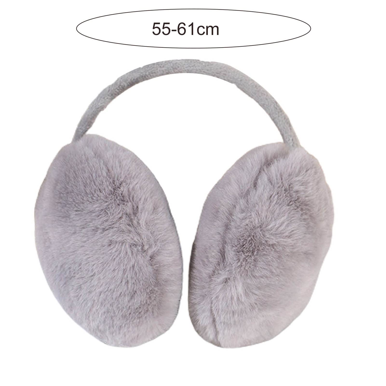 AkoMatial Ear Warmers for Women, Plush Cute Ear Muffs Lightweight Winter Behind The Head Earmuffs for Running Riding Hiking Camel