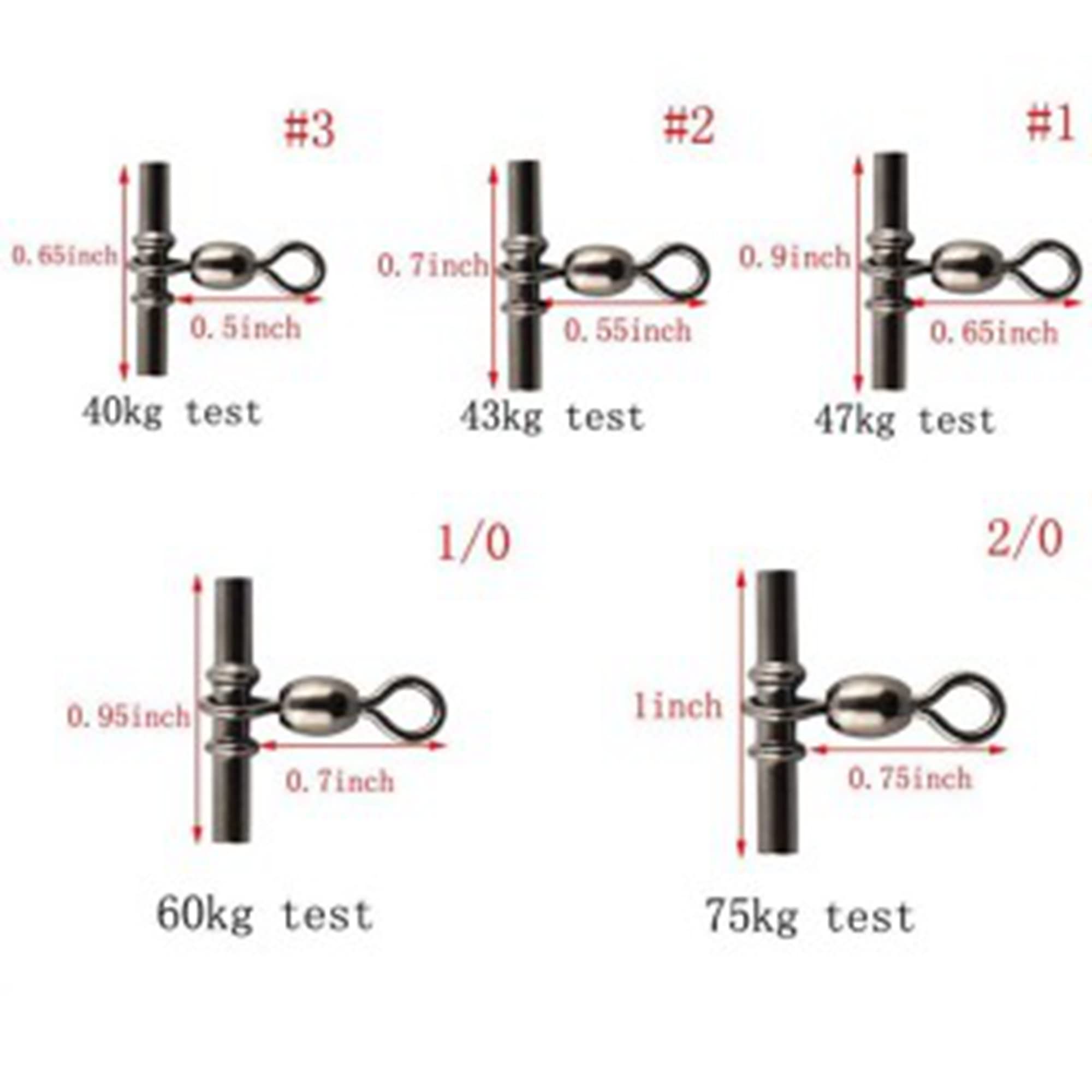 30Pcs Crimp Fishing Sleeve Swivel 3 Way Triple Fishing Swivels T Shape Fishing Swivel Tackle Connector (3#)