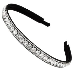 wecoe rhinestone headband silver bling sparkly diamond hair band for bridal, birthday, holiday, homecoming women's gifts