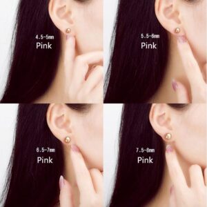 3 Pairs 9mm AAA+ Handpicked Freshwater Cultured Pearl Stud Earrings In Sterling Silver, White/Pink/Light-Pruple Pearl Stud Earrings Set For Women Multipack