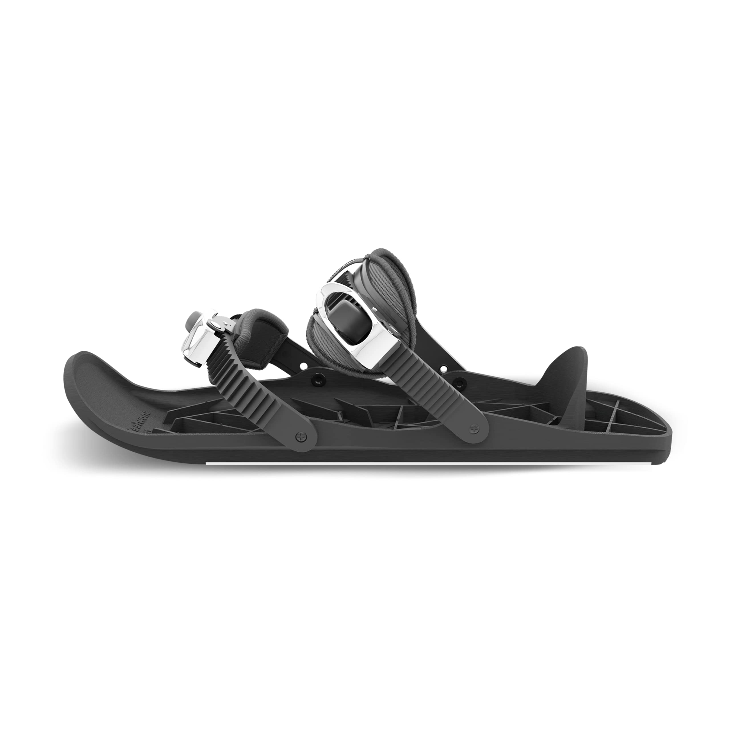 Snowfeet Mini Kids | Shoe Size < 6 US | Mini Ski Skates for Snow | Skis for Winter Shoes | Short Snowskates Snowblades Skiboards | The Real Original (Black)