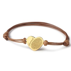 centime thumbprint bracelet memorial, fingerprint jewelry, mom jewelry gifts, memorial gifts for loss of mom, sympathy gifts, 925 sterling silver, 18k gold plated